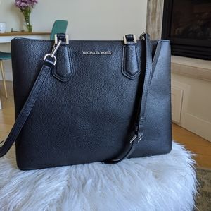 Michael Kors Black Pebbled Leather Tote Bag